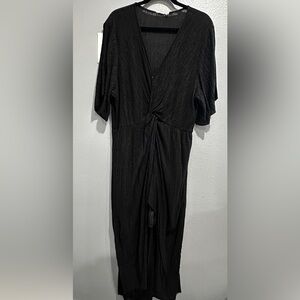 Black Maxi Dresses with a Twist Front